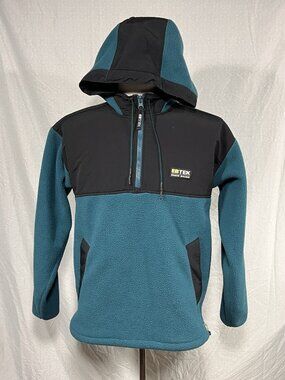 Eddie Bauer EBTEK Sherpa Fleece Hoodie Pullover Mens M Cream Black Half Zip